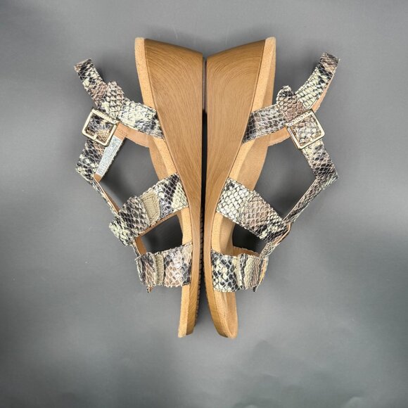 Vionic Glenda Wedge Orthaheel‎ Natural Snake Print Sandals Size 9 - Picture 8 of 9